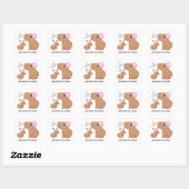Sticker Carré Capybara et renard mignons (Feuille)