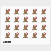 Sticker Carré Capybara Noël Animaux d'hiver (Feuille)