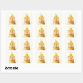 Sticker Carré Capybara Orange Vous Êtes Heureux (Feuille)
