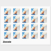 Sticker Carré Capybara Réfléchi (Feuille)
