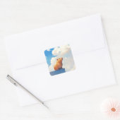 Sticker Carré Capybara Réfléchi (Enveloppe)