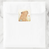 Sticker Carré Capybara rêvant (Sac)