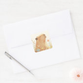 Sticker Carré Capybara rêvant (Enveloppe)