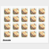 Sticker Carré Capybara Sieste Paisible (Feuille)
