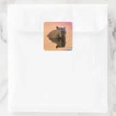 Sticker Carré Capybara Simplicité Lac Tranquil (Sac)