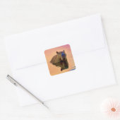 Sticker Carré Capybara Simplicité Lac Tranquil (Enveloppe)