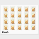 Sticker Carré Capybara Zen Moment (Feuille)
