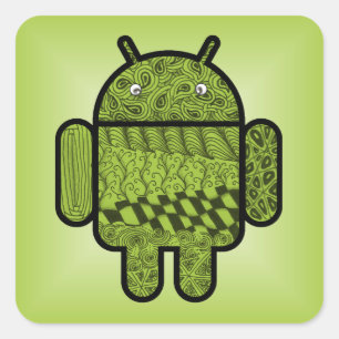 Sticker Carré Caractère de gribouillage pour Android™