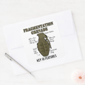 Sticker Carré Caractéristiques de l'ID de grenade (Enveloppe)