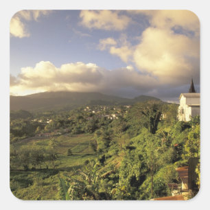 Sticker Carré Caraïbes, Antilles françaises, Martinique.