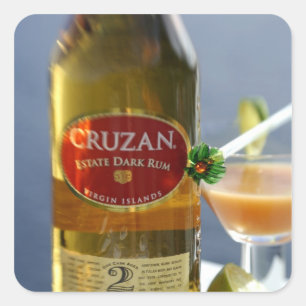 Sticker Carré Caraïbes, îles Vierges. Sombre de la propriété