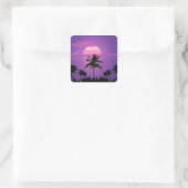 Sticker Carré Caraïbes Sunset Vaporwave esthétique Rétro 80s 90s (Sac)