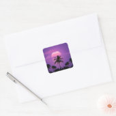 Sticker Carré Caraïbes Sunset Vaporwave esthétique Rétro 80s 90s (Enveloppe)