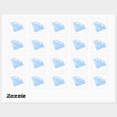 Sticker Carré Carat diamant bleu brillant (Feuille)