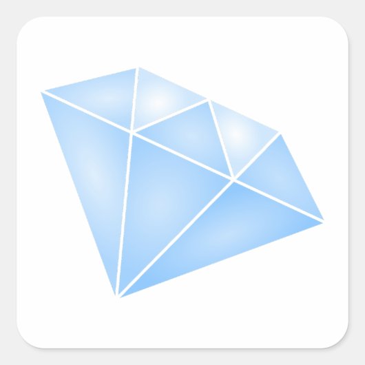 Sticker Carré Carat diamant bleu brillant (Devant)