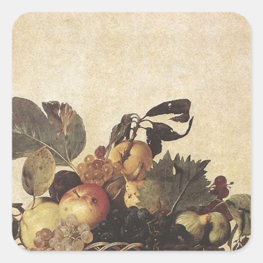 Sticker Carré Caravaggio's Basket of Fruit (Devant)