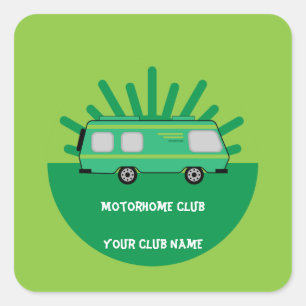Sticker Carré Caravane Et Motorhome Clubs Coffee Mug Porte - clé