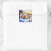 Sticker Carré Cardinal à l'occasion d'un jour de neige (Sac)