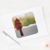 Sticker Carré Cardinal avec Visiteur du poème du Ciel (Enveloppe)