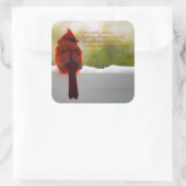 Sticker Carré Cardinal avec Visiteur du poème du Ciel (Sac)