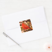 Sticker Carré Cardinal en fleurs d'Apple (Enveloppe)