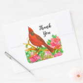 Sticker Carré Cardinal rouge du Nord Merci (Enveloppe)