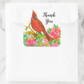 Sticker Carré Cardinal rouge du Nord Merci (Sac)