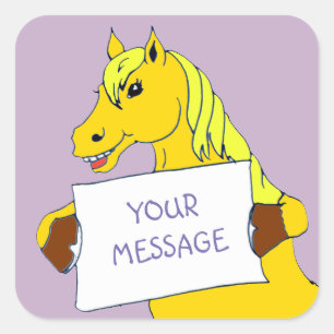 Sticker Carré Caricature avec message