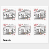 Sticker Carré Caricature Covid-19 (Feuille)