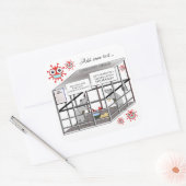 Sticker Carré Caricature Covid-19 (Enveloppe)