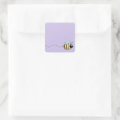 Sticker Carré Caricature d'abeille mignon (Sac)
