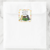 Sticker Carré Caricature de lecture de marionnettes Labrador (Sac)