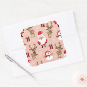 Sticker Carré Caricature de Noël (Enveloppe)