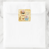 Sticker Carré Caricature de Pâques Puppy Holiday (Sac)
