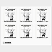 Sticker Carré Caricature de vente et location d'échafaudage (Feuille)