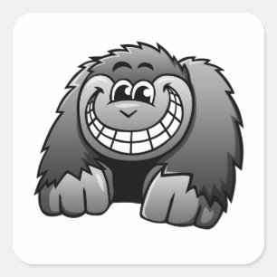 Sticker Carré Caricature Gorilla