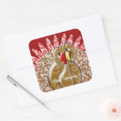 Sticker Carré Caricature mignonne Turquie Damask modèle (Enveloppe)