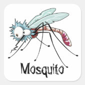 Sticker Carré Caricature pour moustiques (Devant)