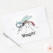 Sticker Carré Caricature pour moustiques (Enveloppe)