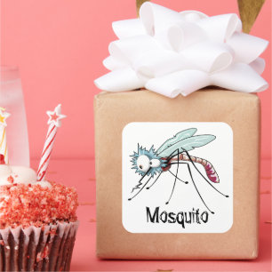 Sticker Carré Caricature pour moustiques