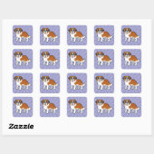 Sticker Carré Caricature Saint Bernard (Feuille)