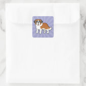 Sticker Carré Caricature Saint Bernard (Sac)
