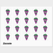 Sticker Carré Caricature Vierge Violet avec Moustache (Feuille)