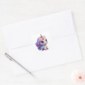 Sticker Carré Caricorne d'Anime mignon Unicorn (Enveloppe)