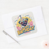 Sticker Carré Carlin coloré (Enveloppe)