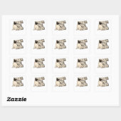Sticker Carré Carlin fou (Feuille)