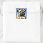 Sticker Carré Carlin mignon (Sac)
