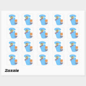 Sticker Carré Carlin Pooch Bins (Feuille)
