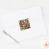 Sticker Carré Carnation Carrelage Fleur Antique Art Rustique (Enveloppe)