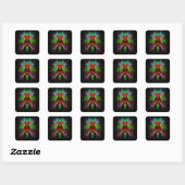 Sticker Carré Carnaval Abstrait Art (Feuille)